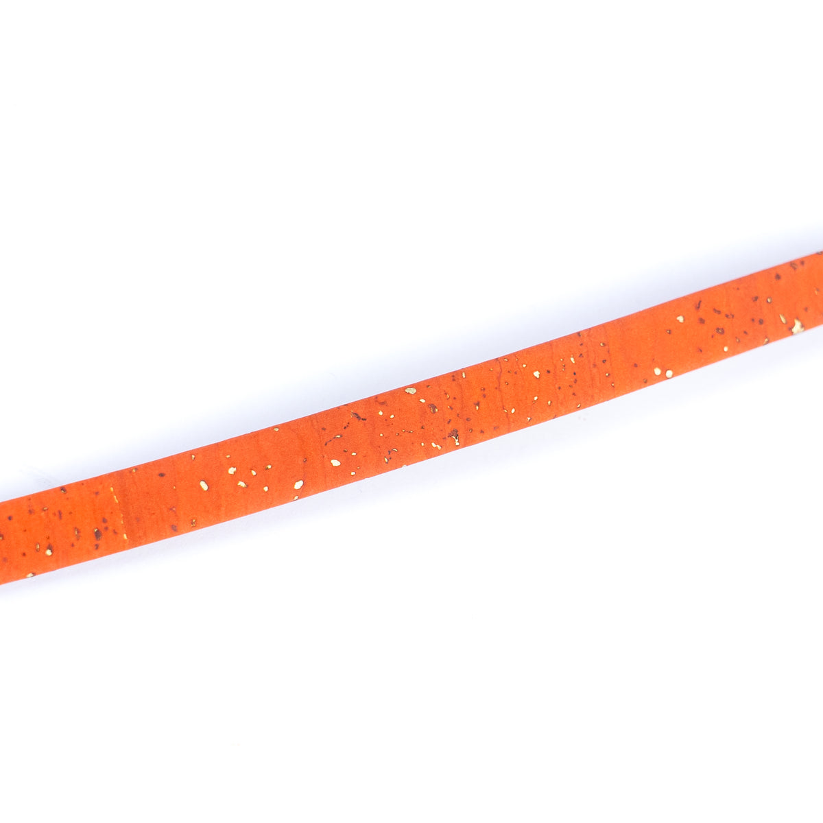 10mm Flat Cork Cord - Orange with Gold Flecks - COR-659 (10 Meters)