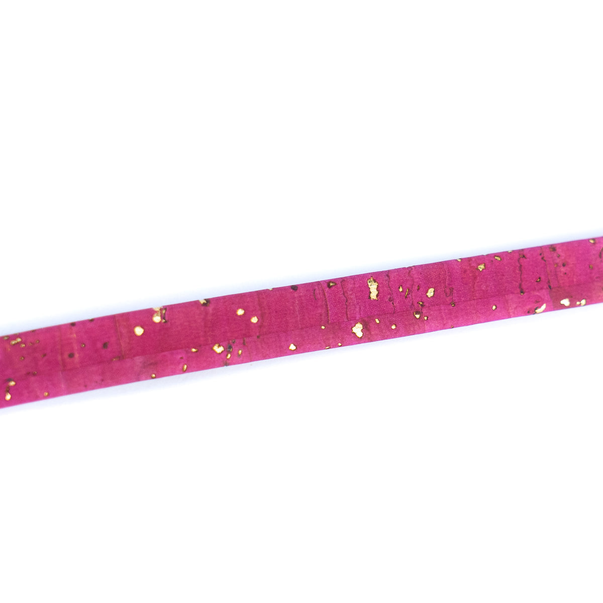 10mm Flat Cork Cord - Fuchsia with Gold Flecks - COR-530A (10 Meters)