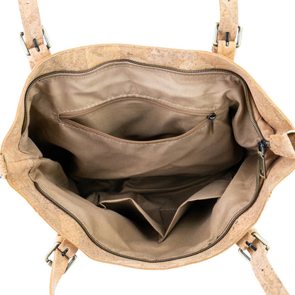 Natural Cork HandBag with Floral Print BAGD-660