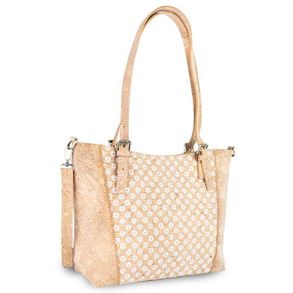 Natural Cork HandBag with Floral Print BAGD-660