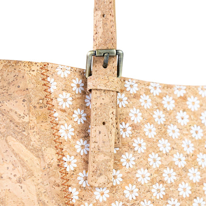 Natural Cork HandBag with Floral Print BAGD-660