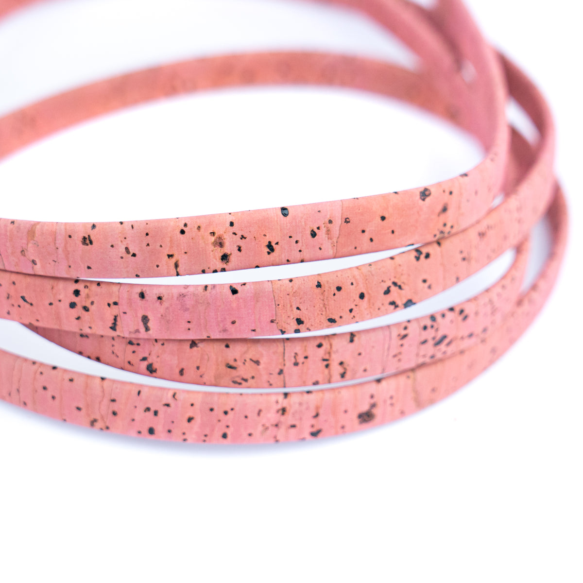 10mm Flat Cork Cord - Salmon Pink - COR-661 (10 Meters)