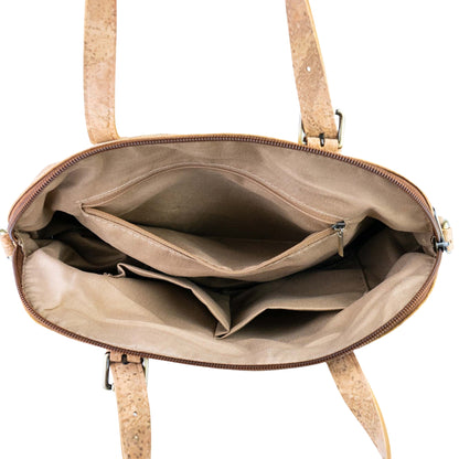 Printed Cork Handbag with Detachable Mini Zipper Purse & Shoulder Strap BAGD-667