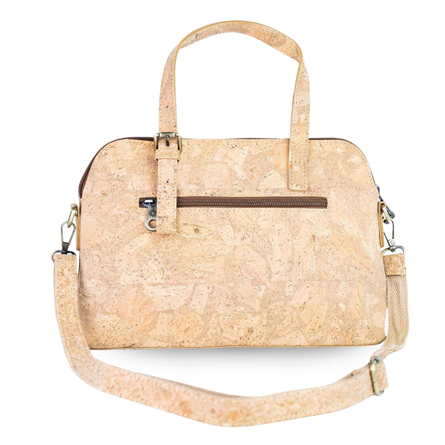 Printed Cork Handbag with Detachable Mini Zipper Purse & Shoulder Strap BAGD-667