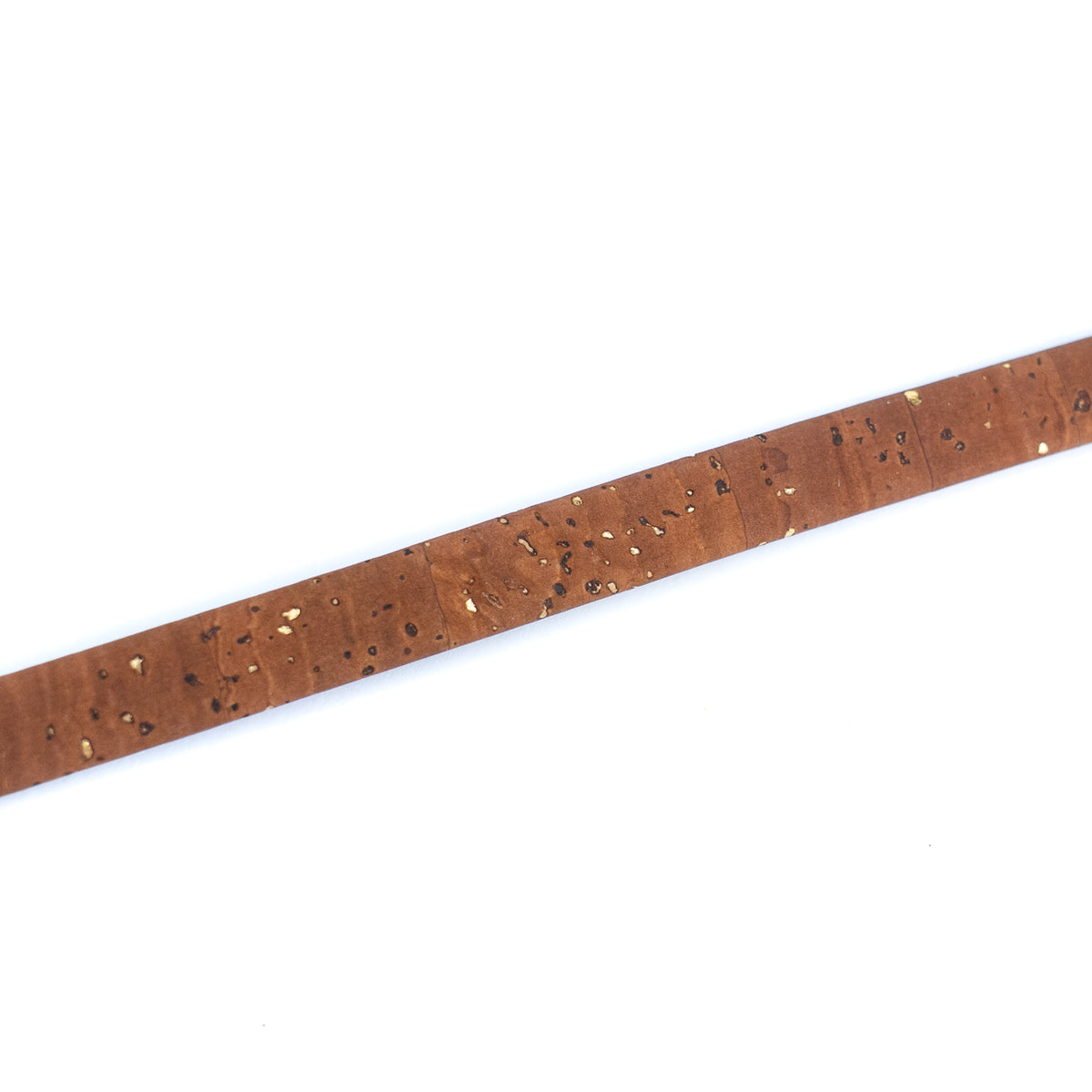 10mm Flat Cork Cord - Brown with Gold Flecks - COR-657 (10 Meters)