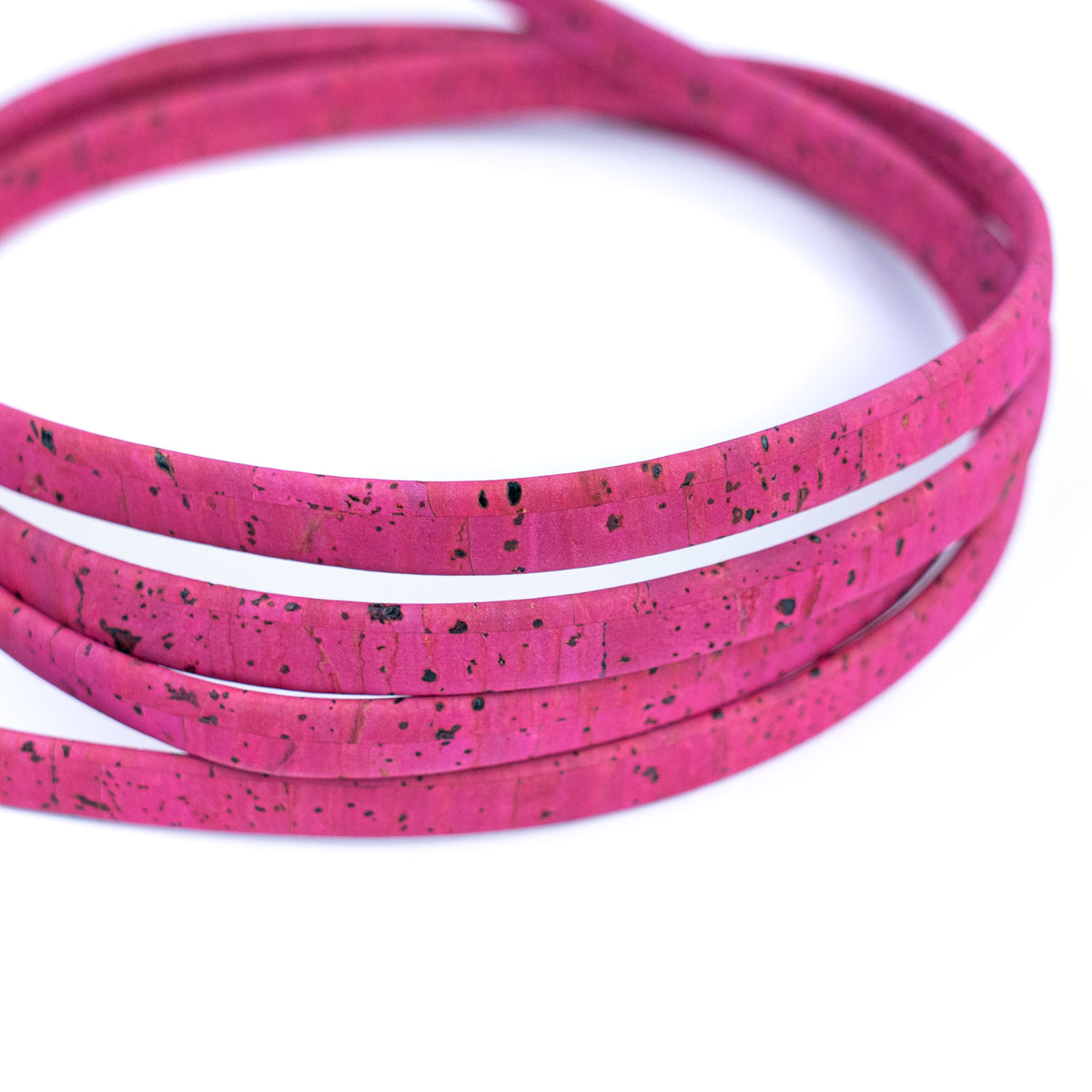 10mm Flat Cork Cord - Fuchsia - COR-665 (10 Meters)
