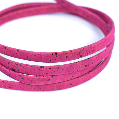 10mm Flat Cork Cord - Fuchsia - COR-665 (10 Meters)