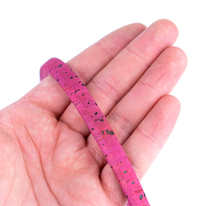 10mm Flat Cork Cord - Fuchsia - COR-665 (10 Meters)