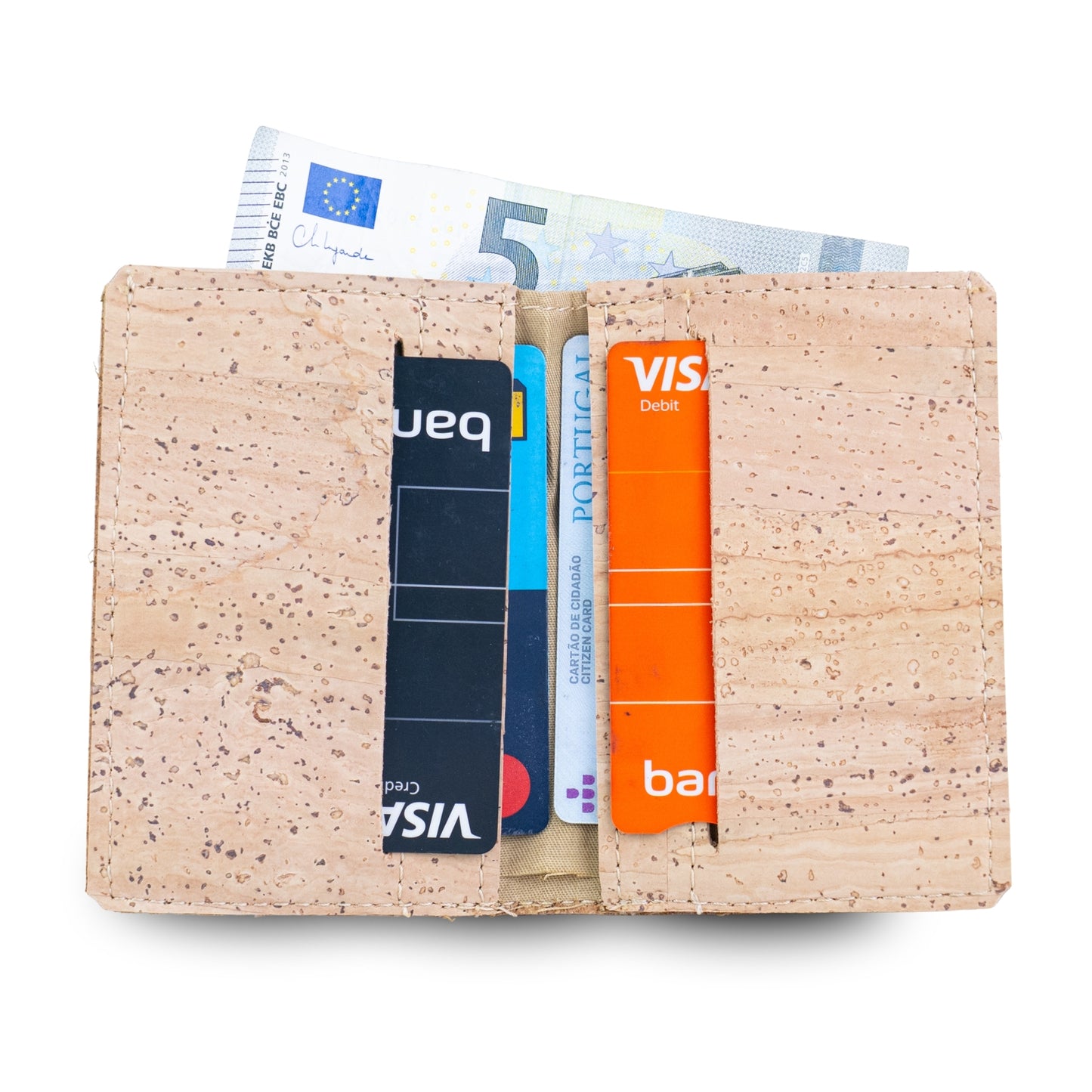 Natural Cork Bifold Wallet — Slim, BAGP-373