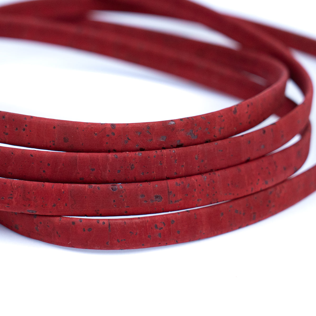 10mm Flat Cork Cord - Red - COR-655 (10 Meters)