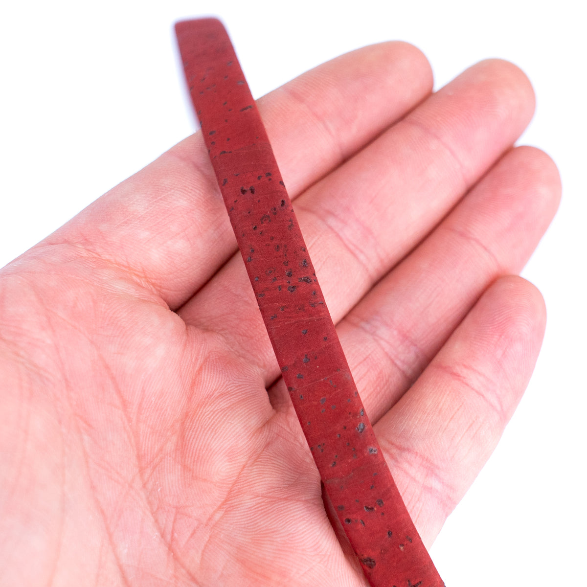 10mm Flat Cork Cord - Red - COR-655 (10 Meters)