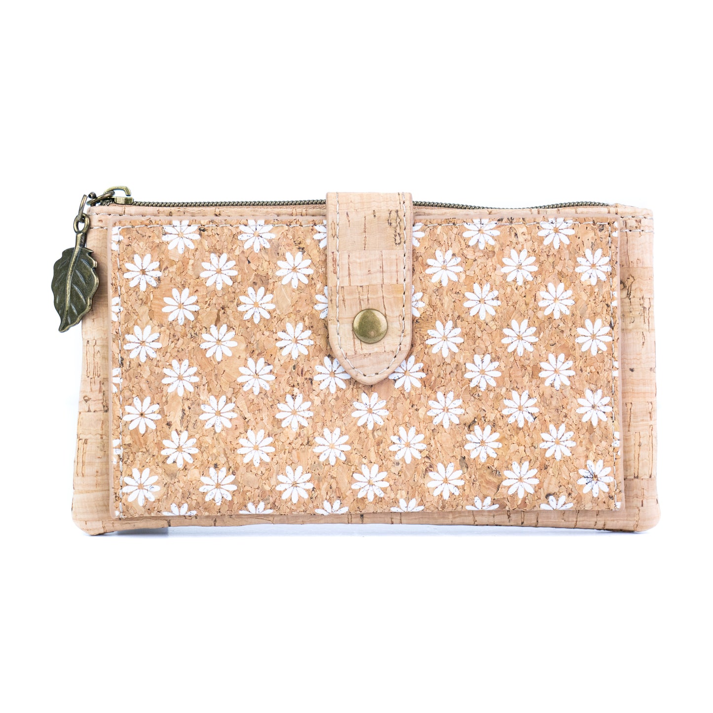 6pcs | Cork Long Wallet | Boho Print, Multi-Card & Zip Coin Pocket BAGD-633