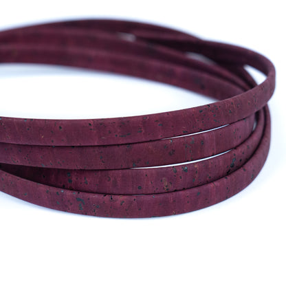 10mm Flat Cork Cord - Deep Purple - COR-658 (10 Meters)