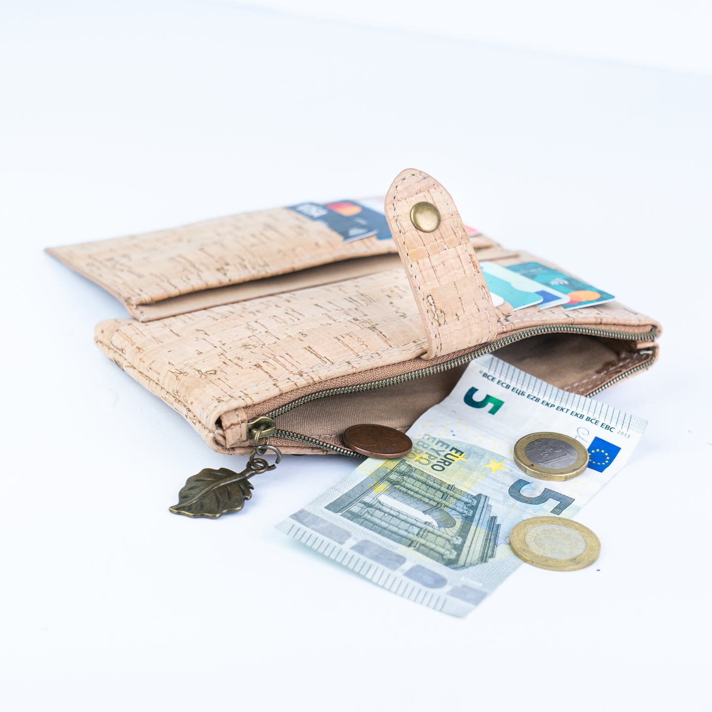 6pcs | Cork Long Wallet | Boho Print, Multi-Card & Zip Coin Pocket BAGD-633