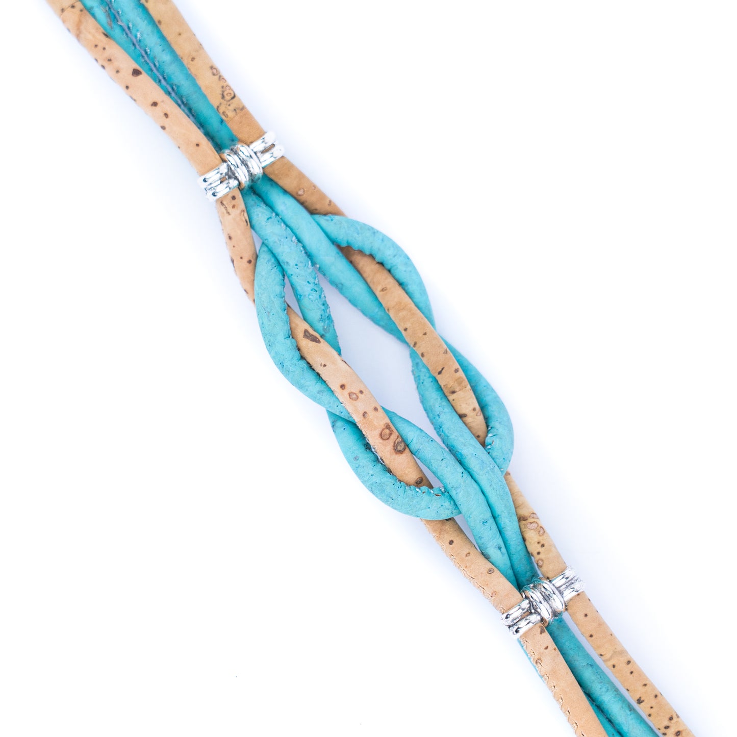 Natural Cork and  Accessories Handmade braid Women's cork Bracelet DBR-027-MIX-5