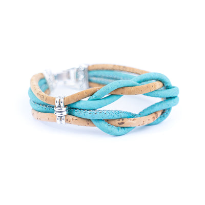 Natural Cork and  Accessories Handmade braid Women's cork Bracelet DBR-027-MIX-5
