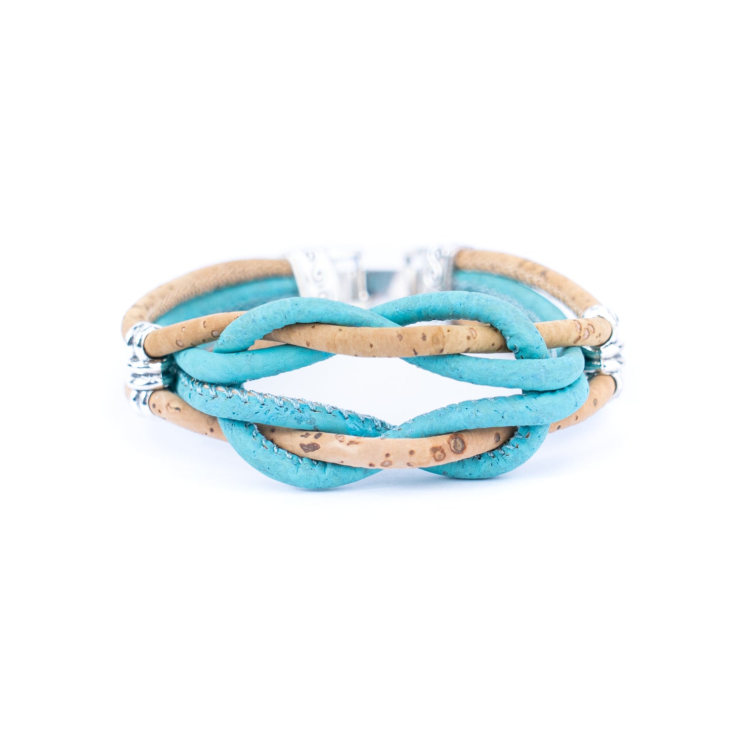 Natural Cork and  Accessories Handmade braid Women's cork Bracelet DBR-027-MIX-5
