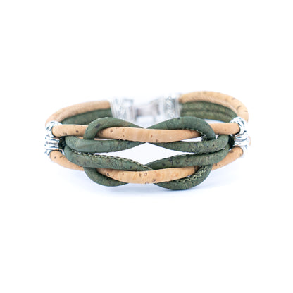 Natural Cork and  Accessories Handmade braid Women's cork Bracelet DBR-027-MIX-5