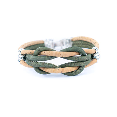 Natural Cork and  Accessories Handmade braid Women's cork Bracelet DBR-027-MIX-5