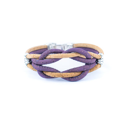 Natural Cork and  Accessories Handmade braid Women's cork Bracelet DBR-027-MIX-5