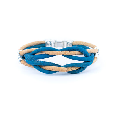 Natural Cork and  Accessories Handmade braid Women's cork Bracelet DBR-027-MIX-5