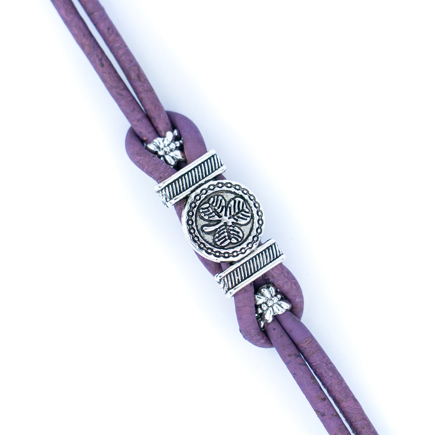 Natural Cork and a vintage clover Accessories Handmade Women's cork Bracelet BR-495-MIX-5