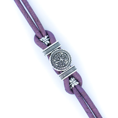 Natural Cork and a vintage clover Accessories Handmade Women's cork Bracelet BR-495-MIX-5