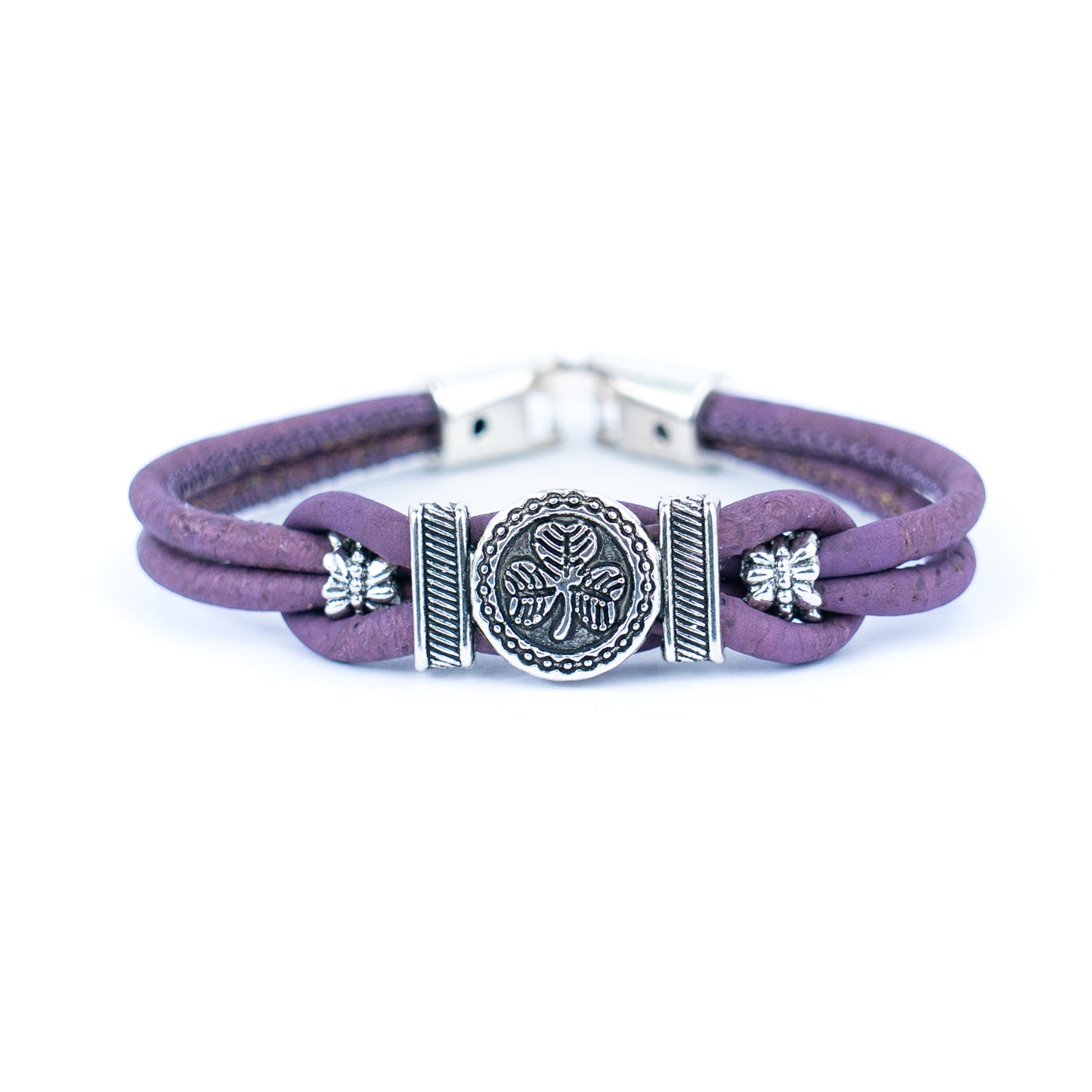 Natural Cork and a vintage clover Accessories Handmade Women's cork Bracelet BR-495-MIX-5