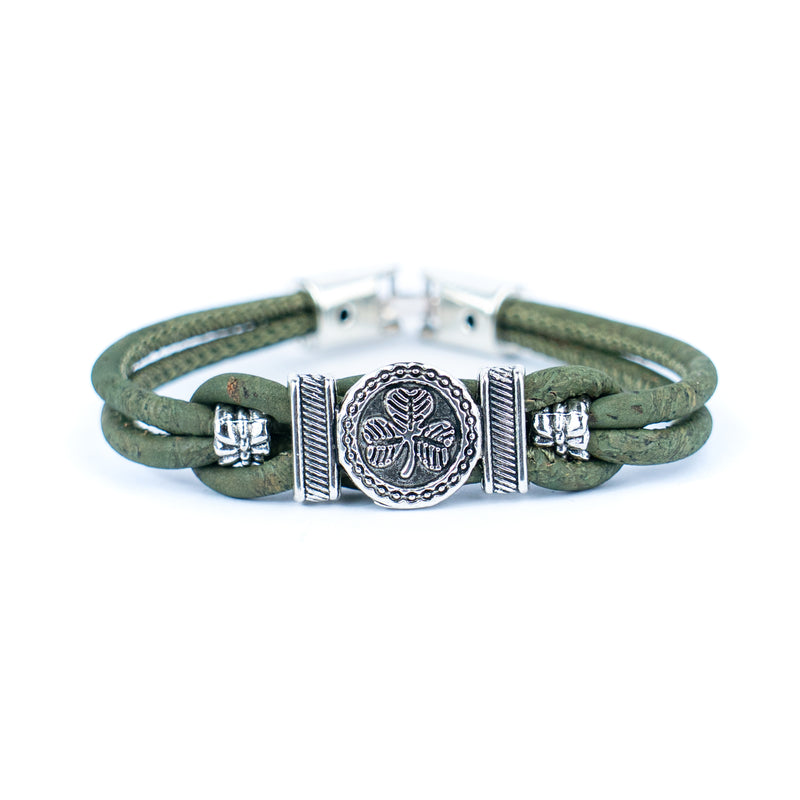 Natural Cork and a vintage clover Accessories Handmade Women&