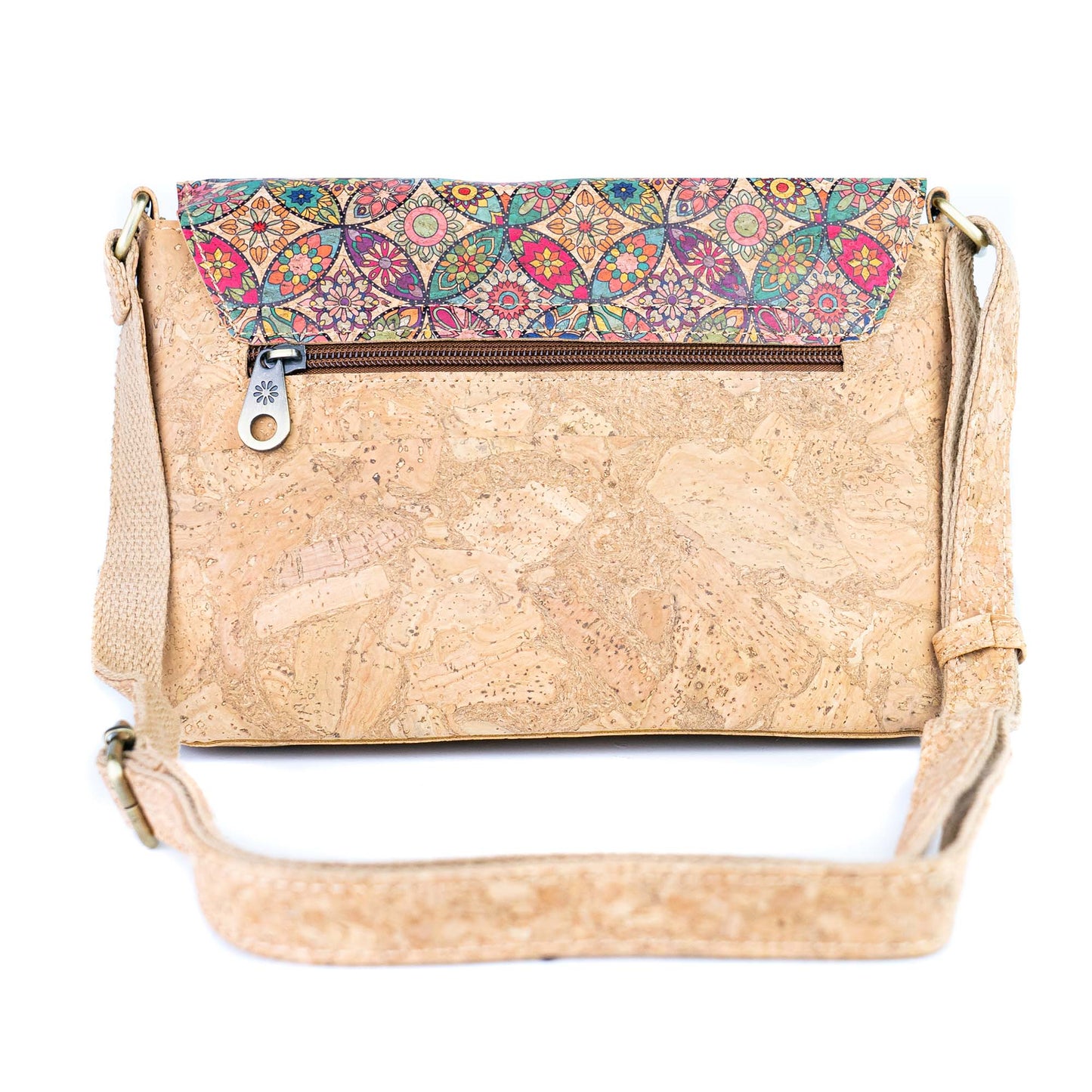 Printed Cork Crossbody Bag with Adjustable Strap BAGD-666