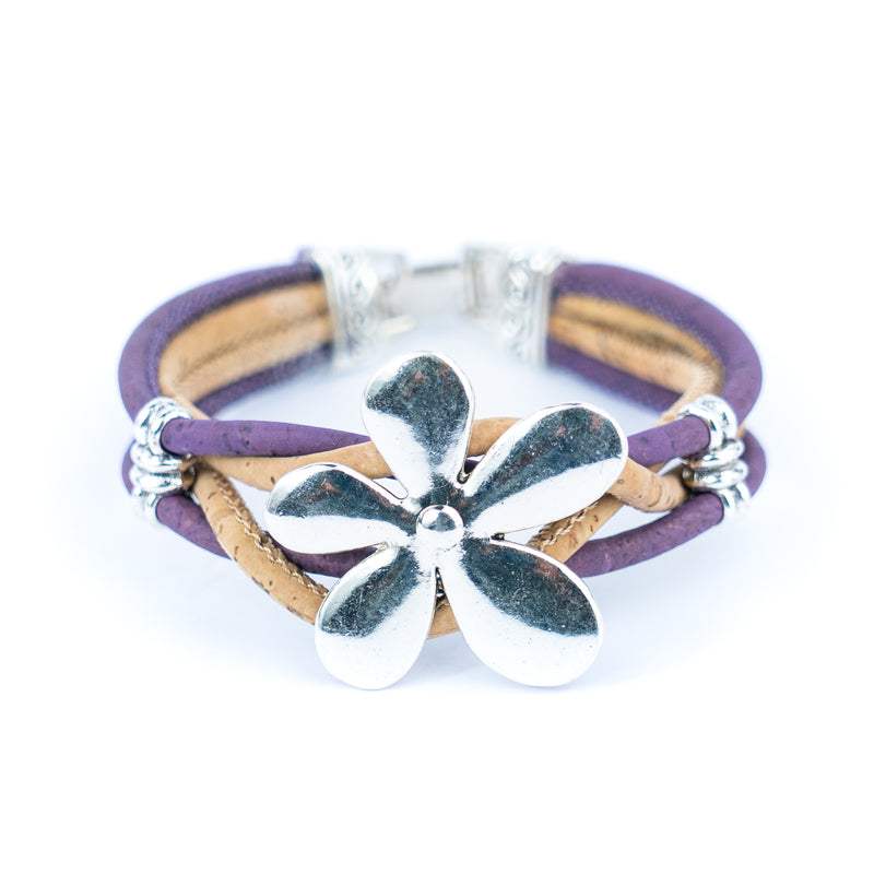 Natural Cork and flower Accessories Handmade Women&