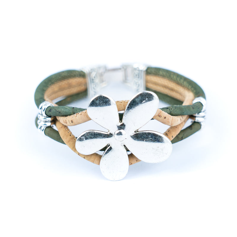 Natural Cork and flower Accessories Handmade Women&