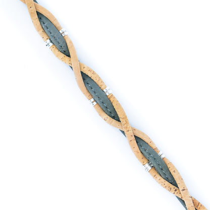 Natural cork and accessories Hand-woven cork bracelet for women BR-433-MIX-5