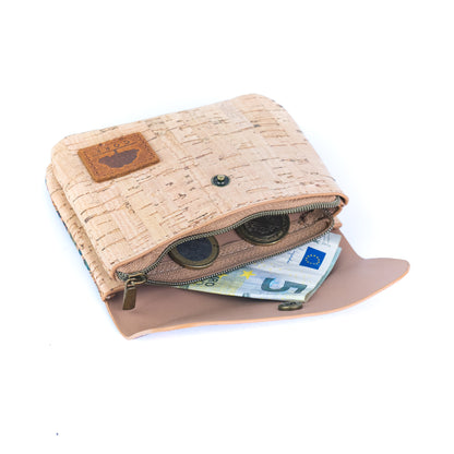 6-Pack Cork Wallet with PU Interior | Boho Print & Snap Closure – BAGD-634