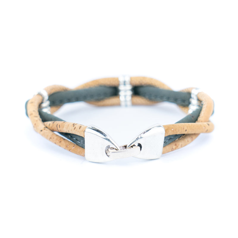 Natural cork and accessories Hand-woven cork bracelet for women BR-433-MIX-5