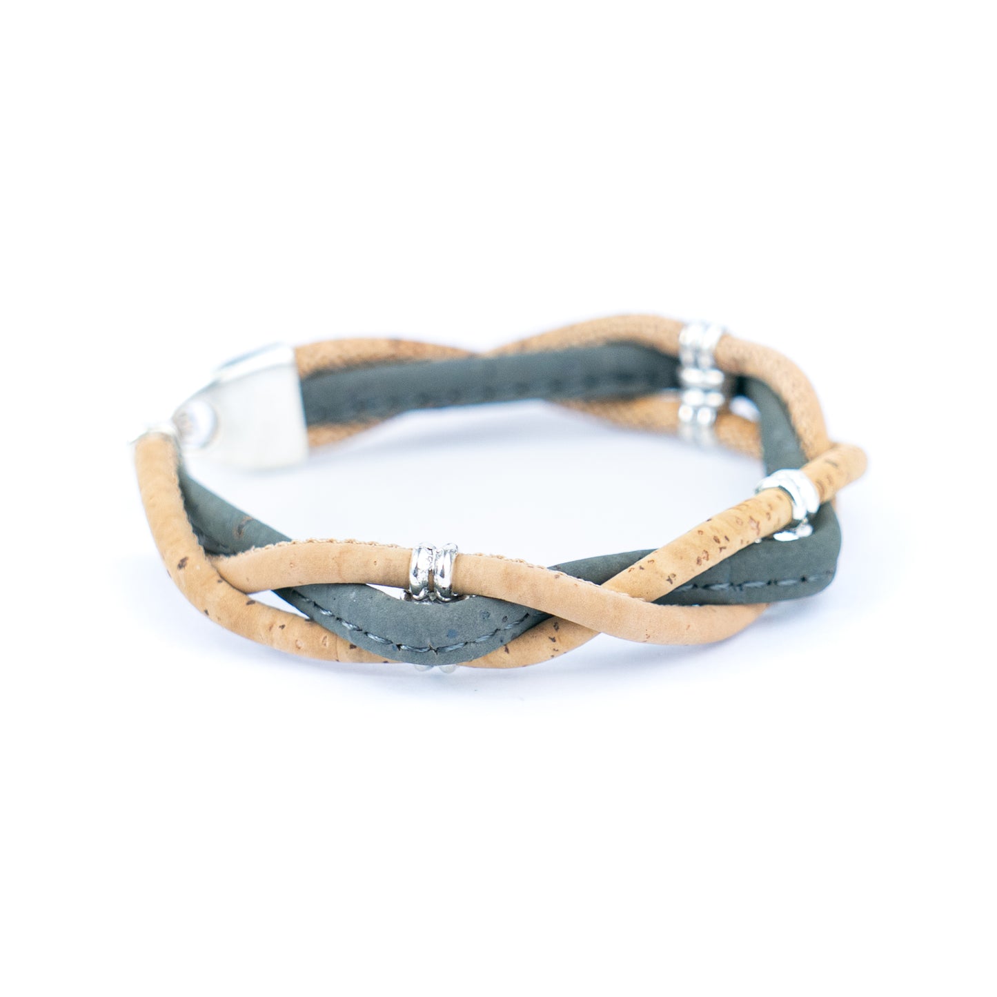 Natural cork and accessories Hand-woven cork bracelet for women BR-433-MIX-5