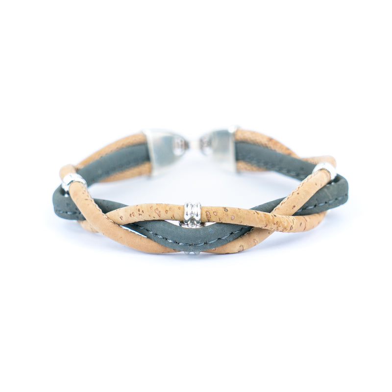Natural cork and accessories Hand-woven cork bracelet for women BR-433-MIX-5