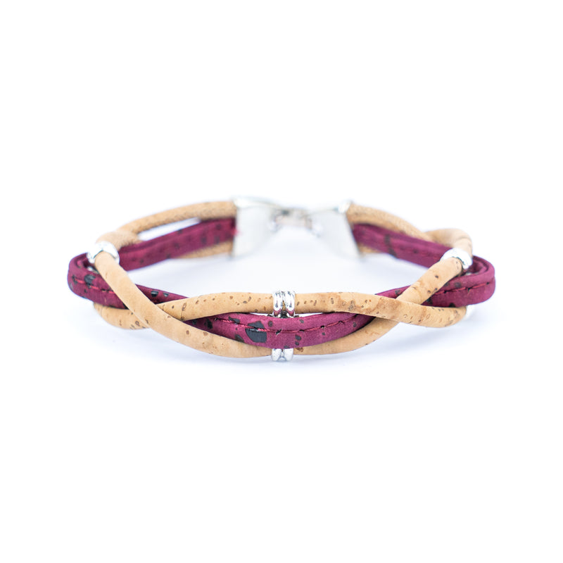 Natural cork and accessories Hand-woven cork bracelet for women BR-433-MIX-5