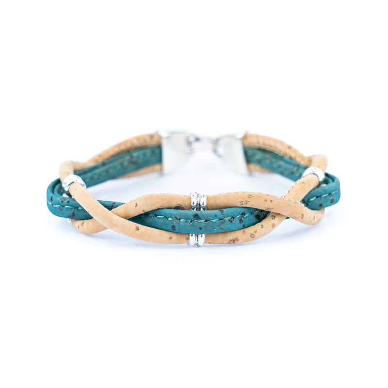 Natural cork and accessories Hand-woven cork bracelet for women BR-433-MIX-5