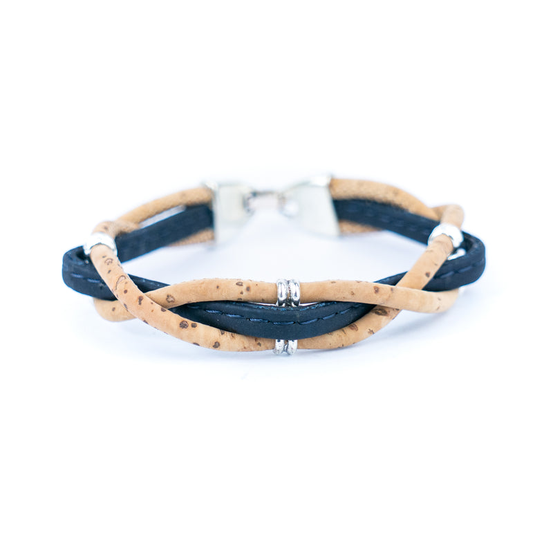 Natural cork and accessories Hand-woven cork bracelet for women BR-433-MIX-5