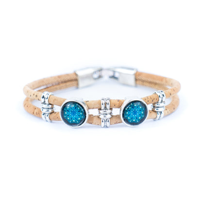 Natural Cork and Accessories Handmade Women's cork Bracelet BR-467-MIX-5