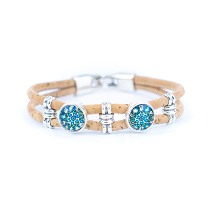 Natural Cork and Accessories Handmade Women's cork Bracelet BR-467-MIX-5