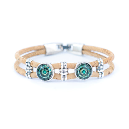 Natural Cork and Accessories Handmade Women's cork Bracelet BR-467-MIX-5