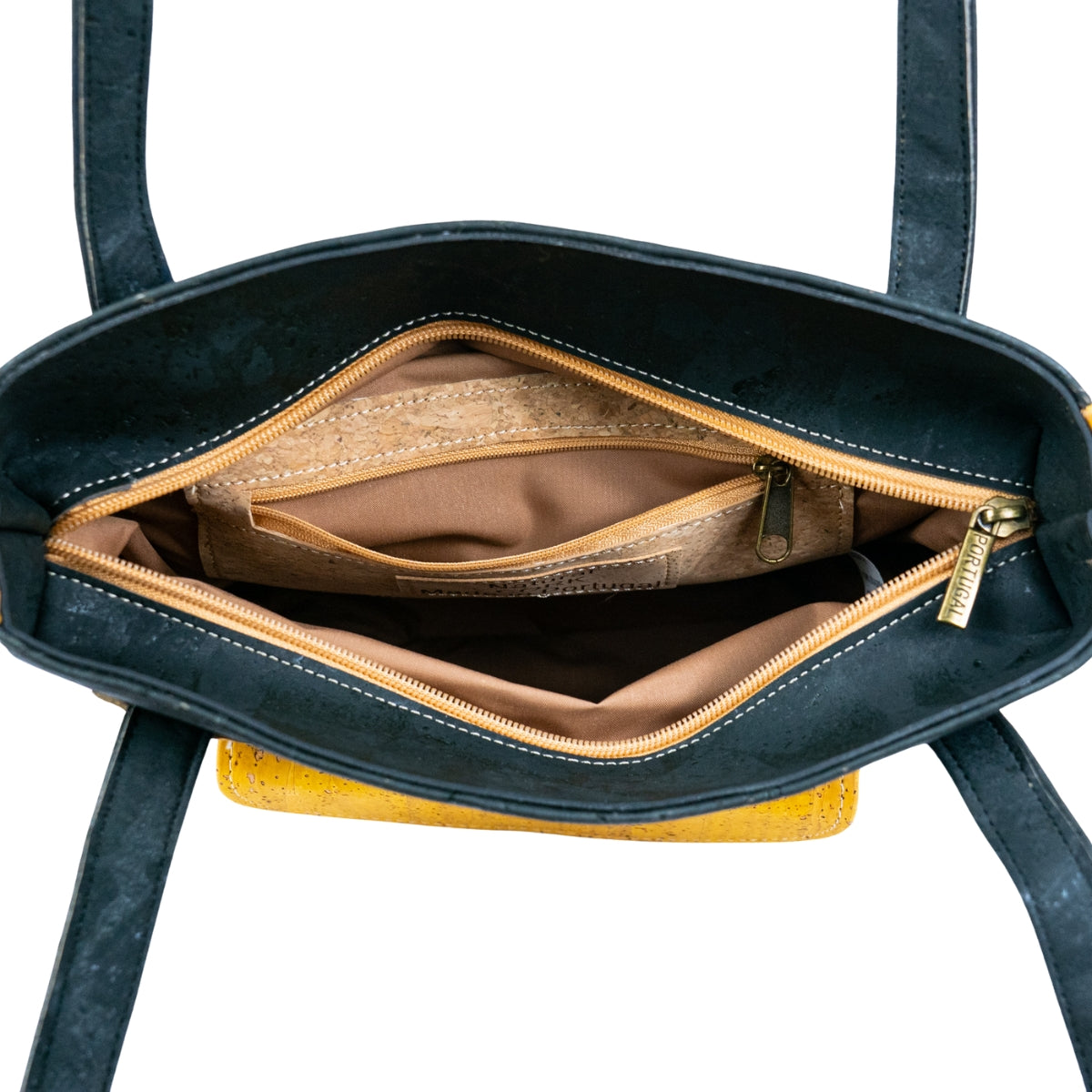 Cork Handbag for Women – Dual Tone Tote with Front Pocket BAGP-310