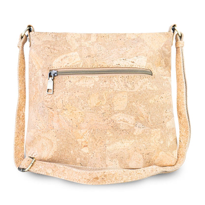 Printed Cork Crossbody Bag with Multiple Zipper Pockets BAGD-665