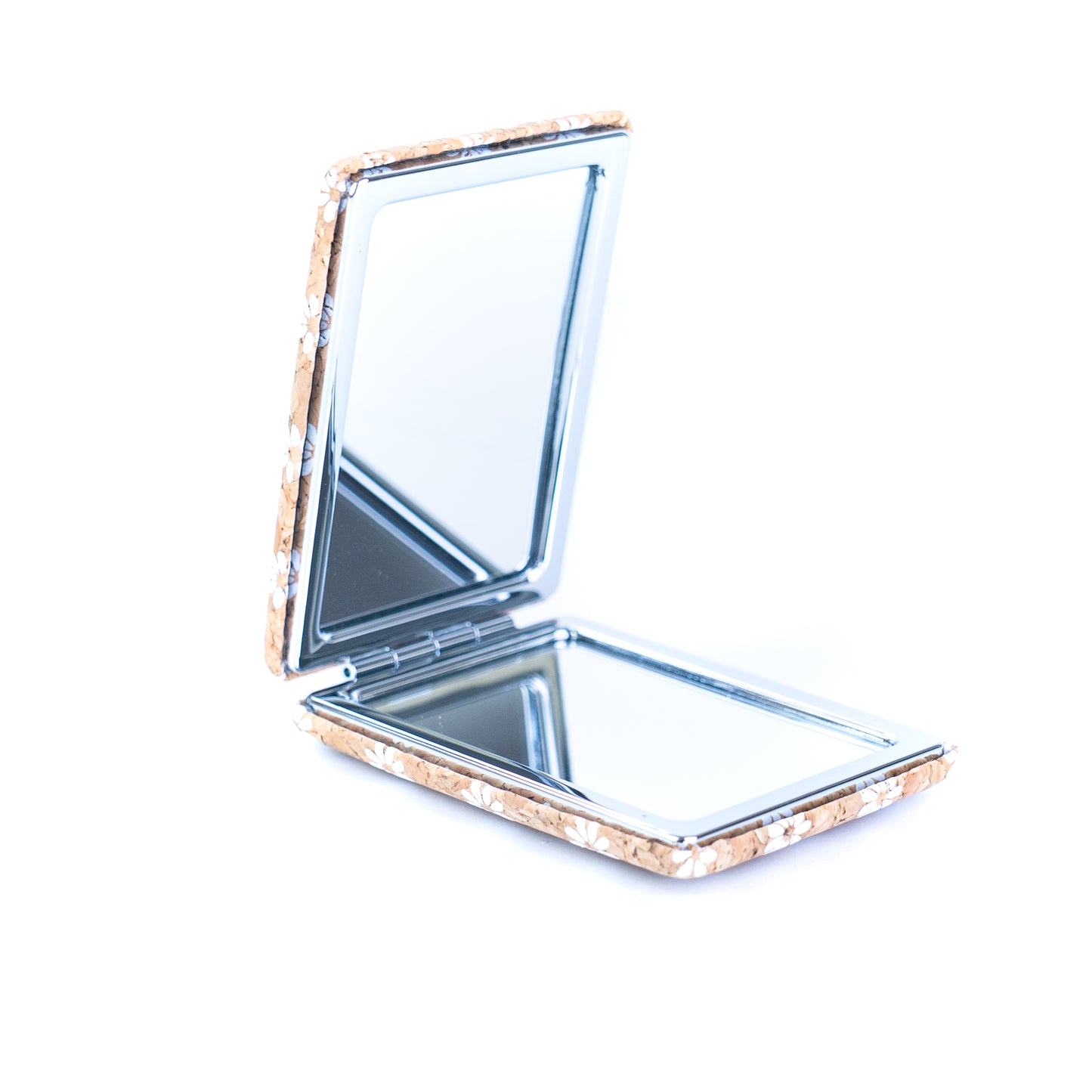 12pcs | Cork Compact Mirror Dual Mirror — Round & Heart Shape L-1194