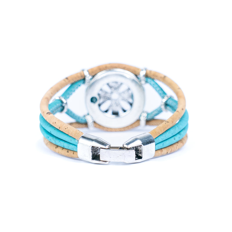 Natural cork flower pattern handmade bracelet ， fashion ladies braceletBR-485-MIX-5（new）