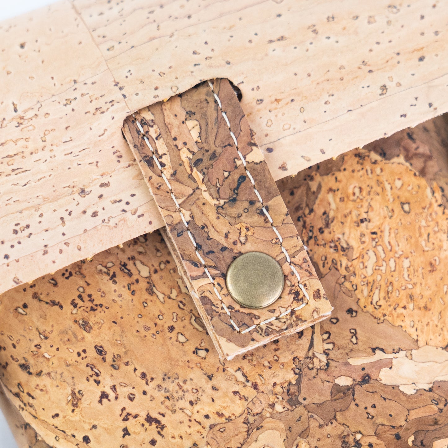 5pcs | Cork Phone Crossbody Bag | Multicolor Patchwork, Snap Closure & Cork Strap BAGP-370
