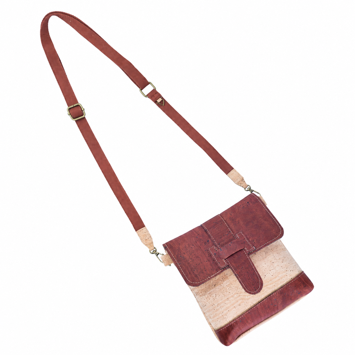 Cork Crossbody Bag | Double-Sided Natural Cork with Detachable Strap BAGP-374