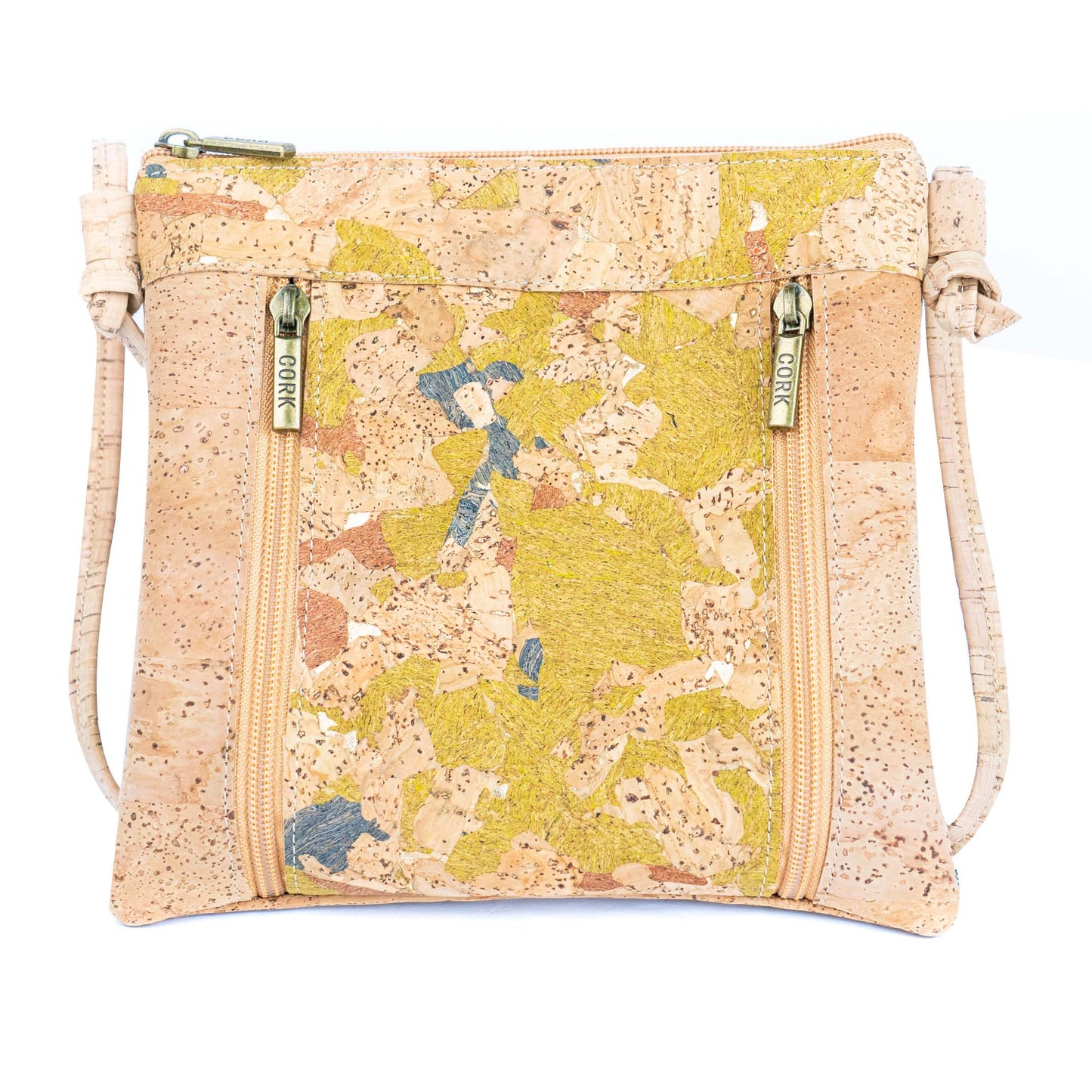 Cork Crossbody Bag with Dual Front Zippers BAGP-319-E